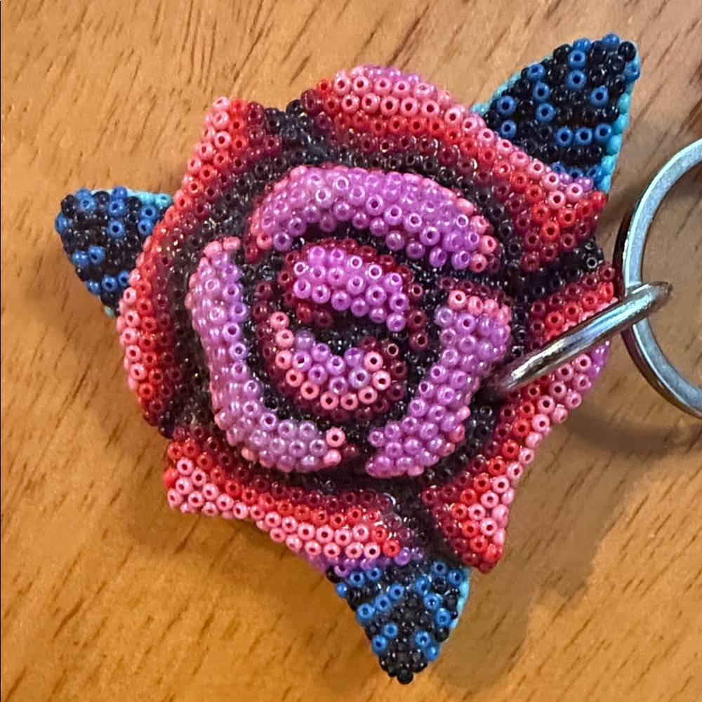 Consuela Beaded Rose Bag Charm NWOT - Picture 4 of 4